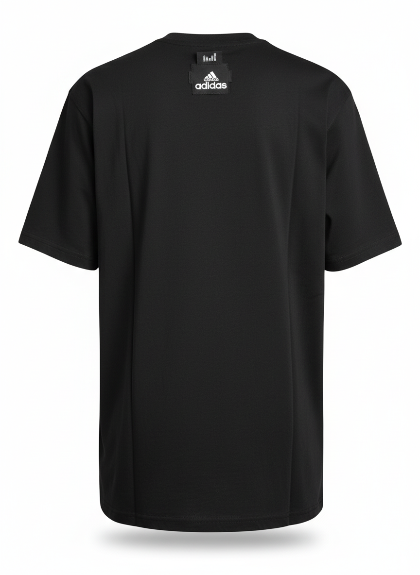 camiseta cuello redondo negra clásica