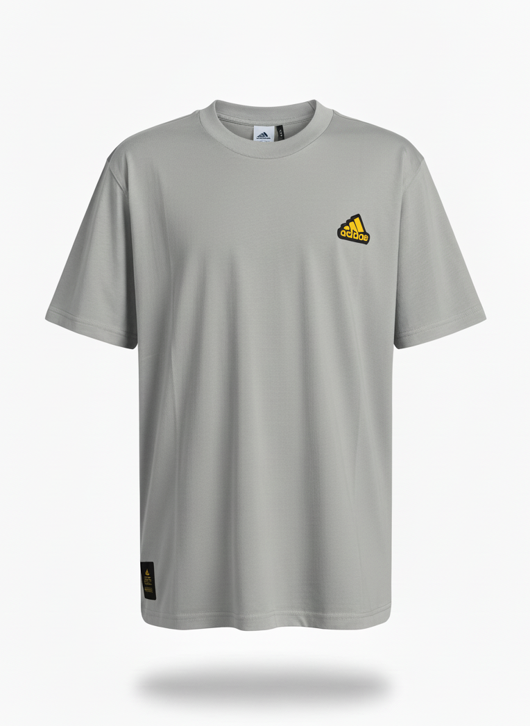 Camiseta cuello redondo gris clásica