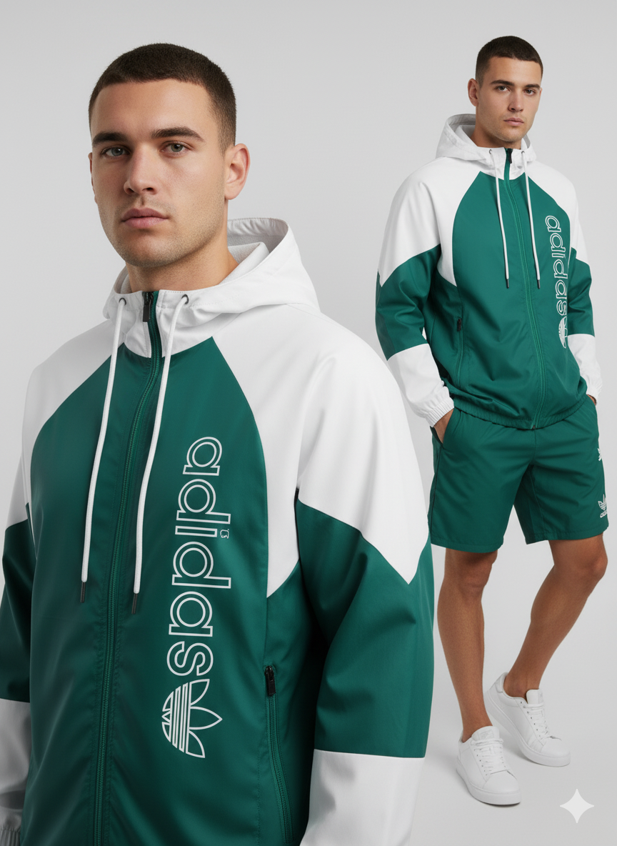 Cortaviento con chompa verde